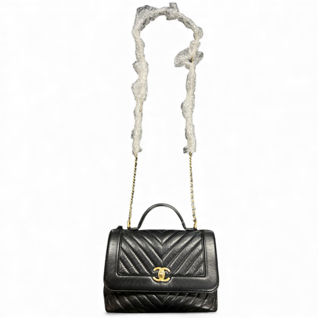 CHANEL Black Vintage Leather Shoulder Bag CH1863
