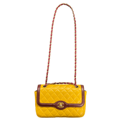 CHANEL Mustard &amp; Purple Chain Shoulder Bag CH1830