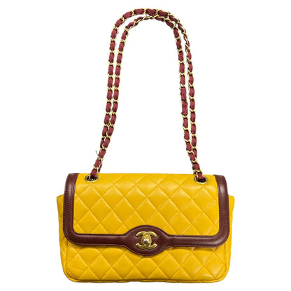 CHANEL Mustard &amp; Purple Chain Shoulder Bag CH1830
