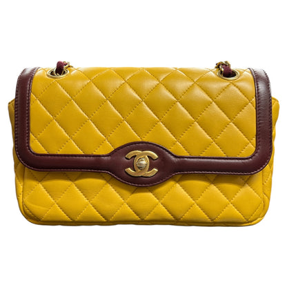 CHANEL Mustard &amp; Purple Chain Shoulder Bag CH1830