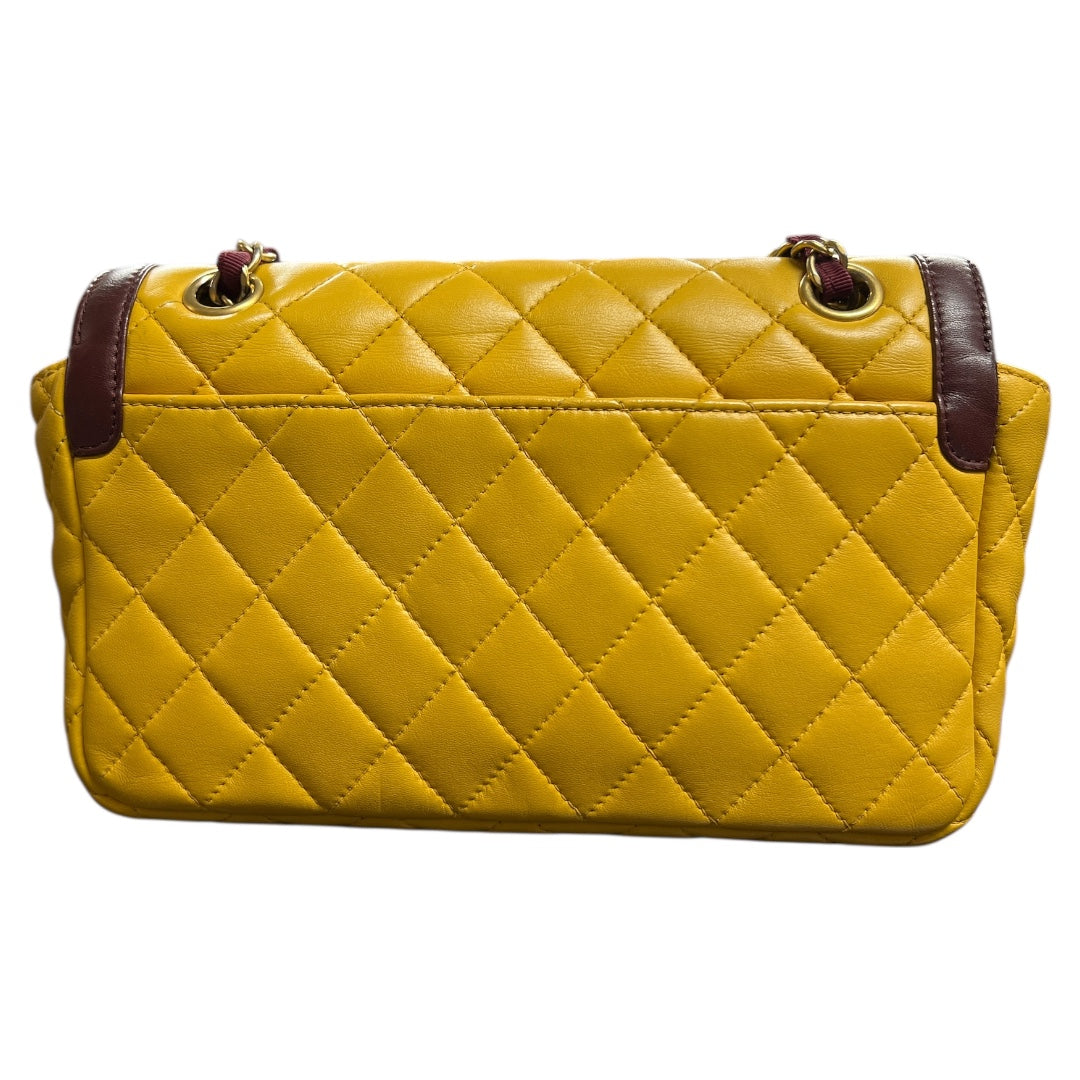 CHANEL Mustard &amp; Purple Chain Shoulder Bag CH1830