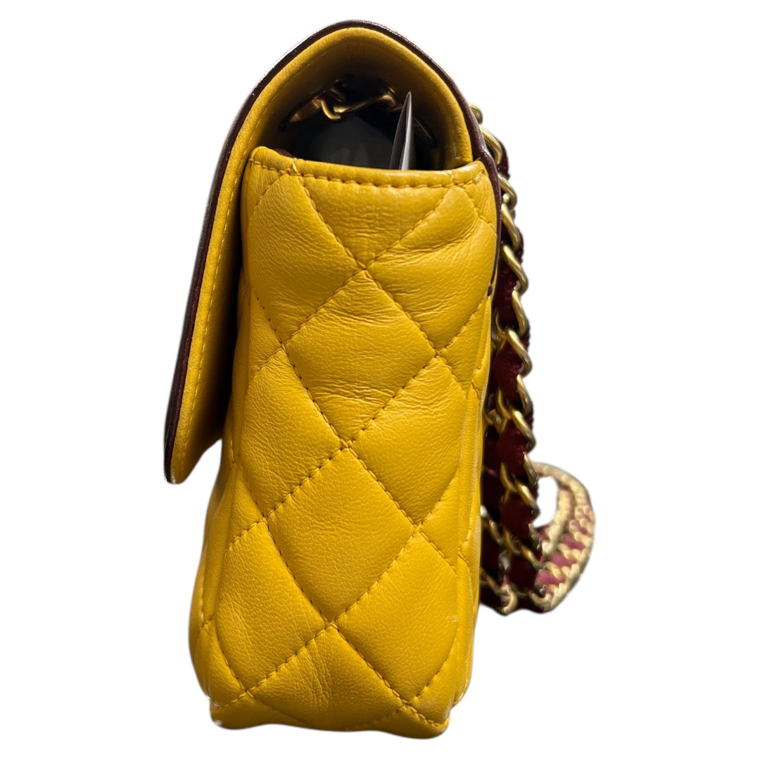 CHANEL Mustard &amp; Purple Chain Shoulder Bag CH1830