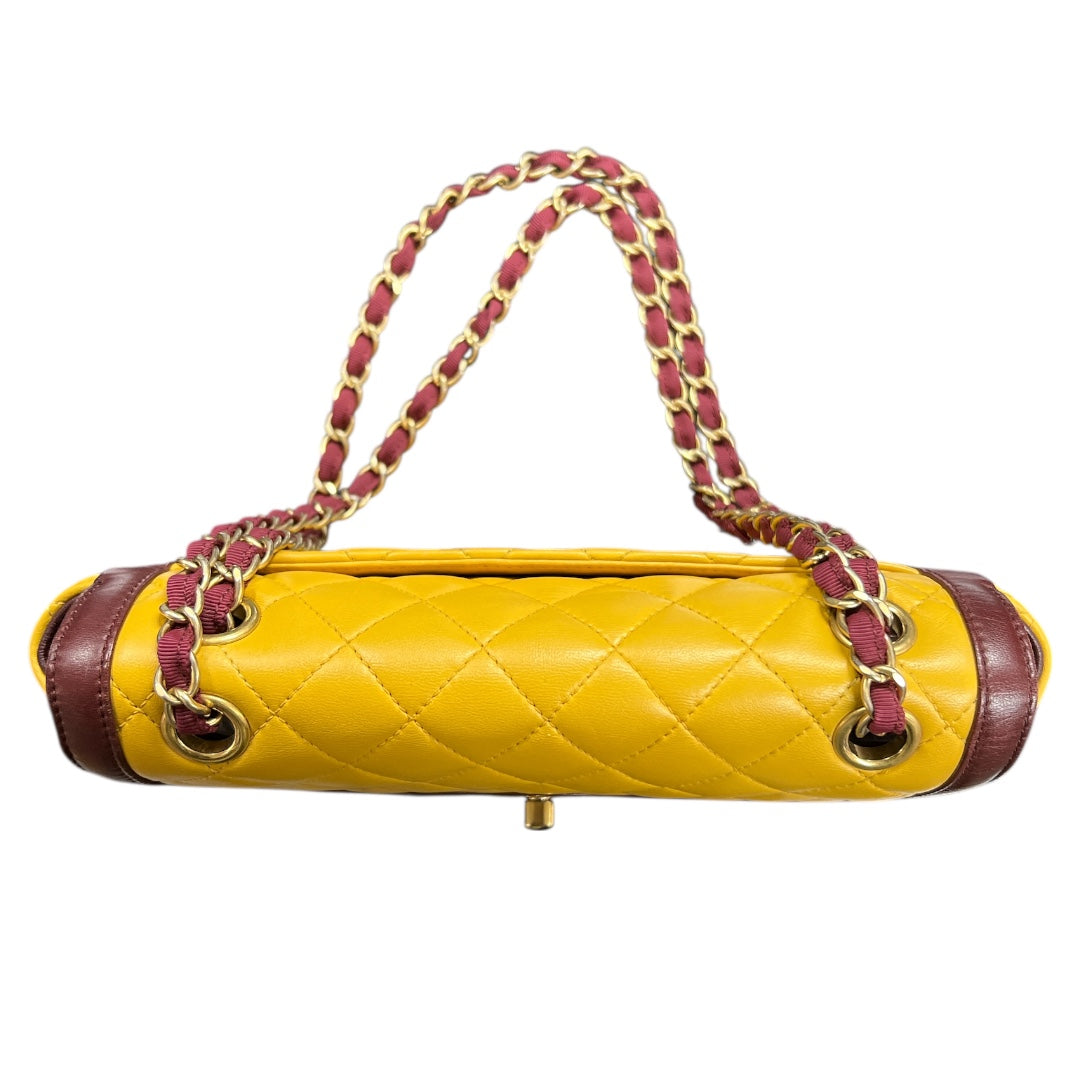 CHANEL Mustard &amp; Purple Chain Shoulder Bag CH1830
