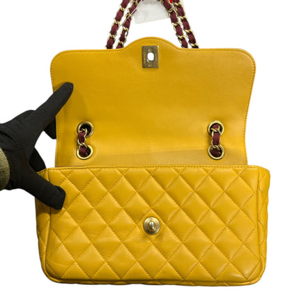 CHANEL Mustard &amp; Purple Chain Shoulder Bag CH1830