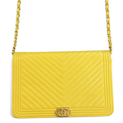 CHANEL Boy Chanel Yellow Chain Wallet Bag CH1803