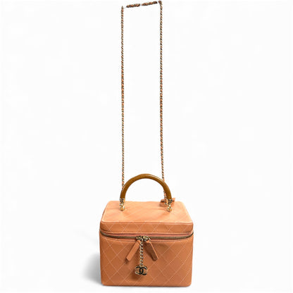 CHANEL Vanity 2-Way Bag Pink C1779