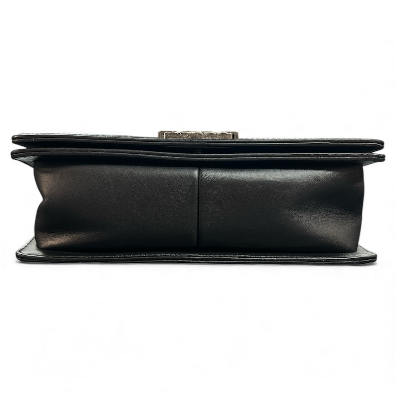 CHANEL Black Leather and Fur Chain Shoulder Bag CH1730