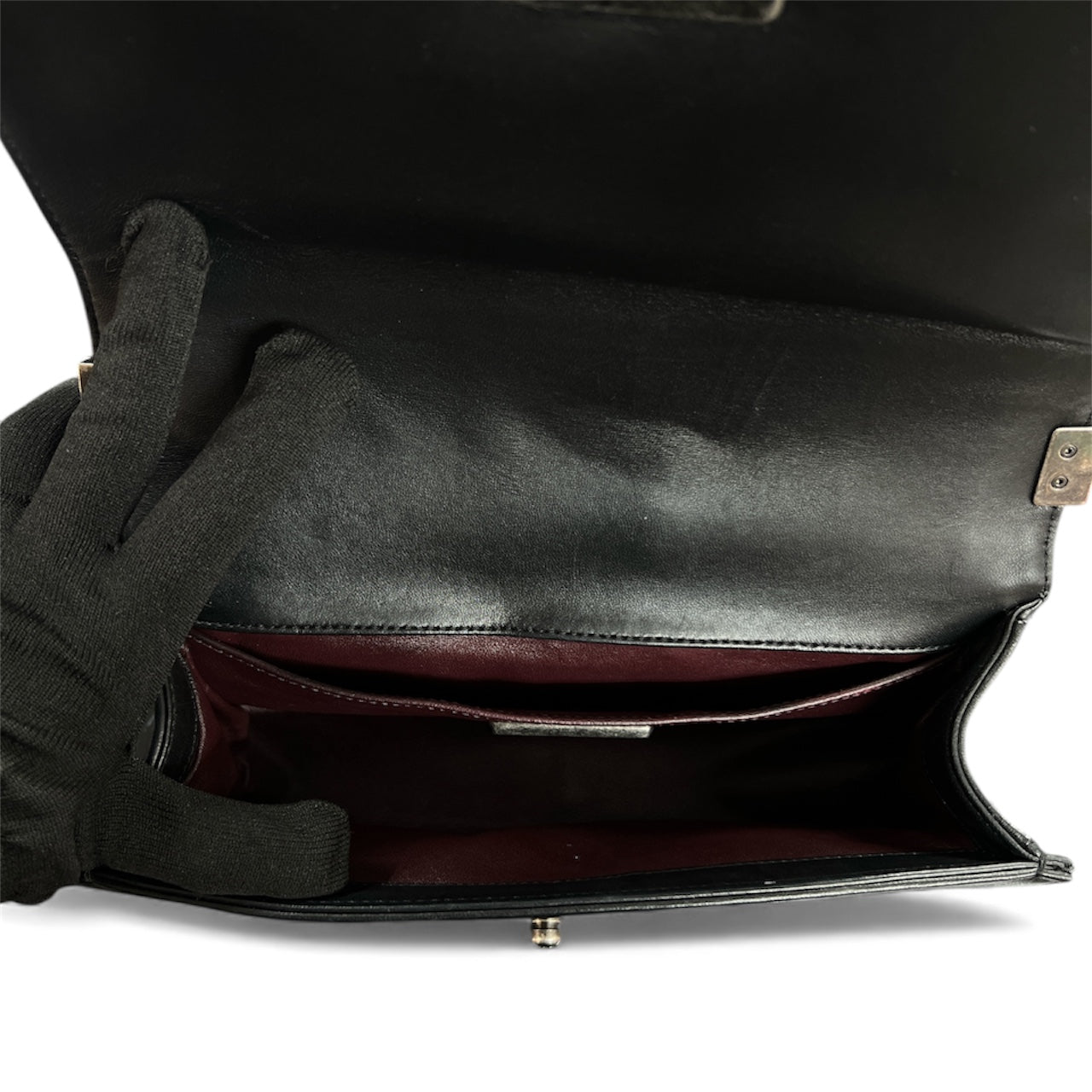 CHANEL Black Leather and Fur Chain Shoulder Bag CH1730