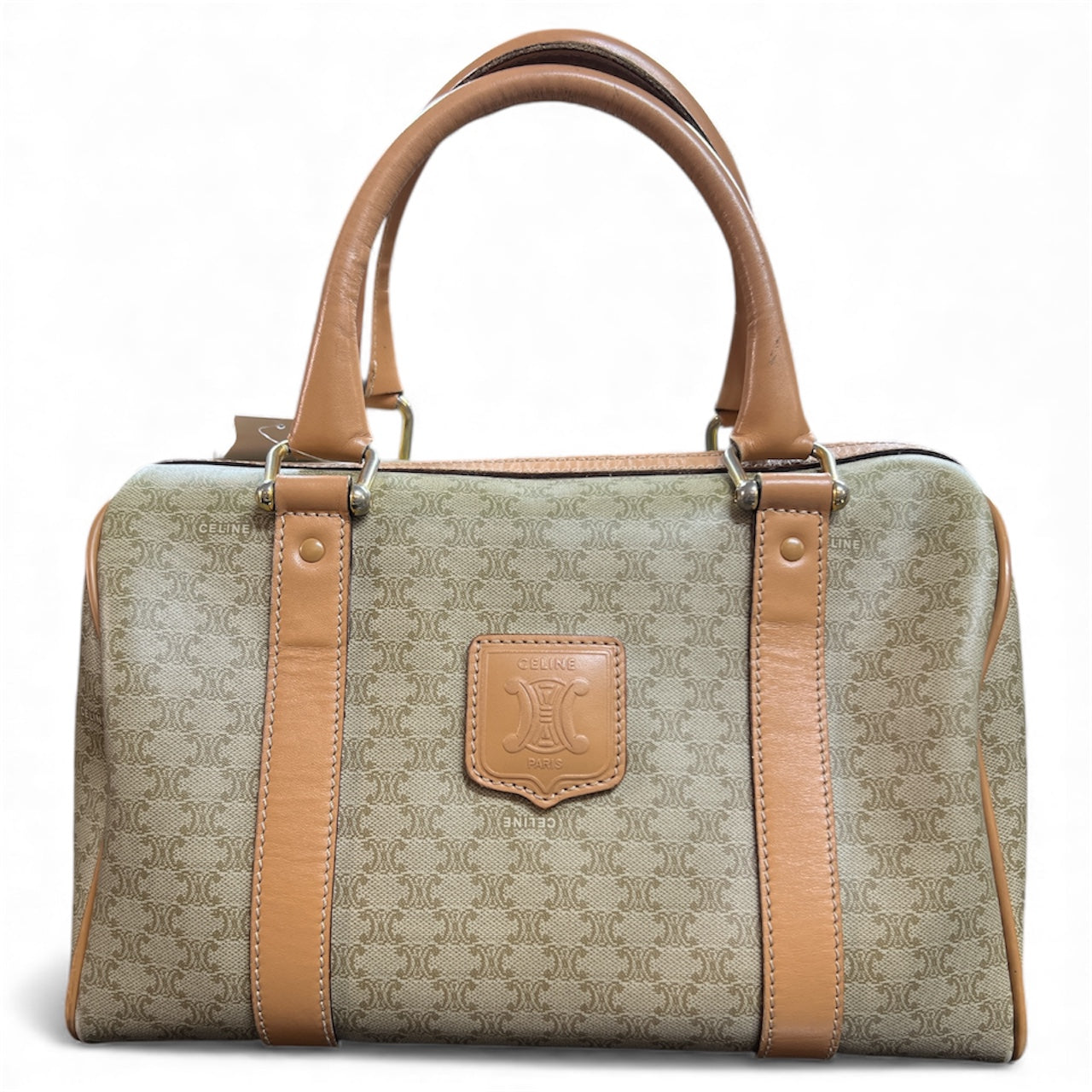 CELINI Beige/Brown Boston Bag Ce245