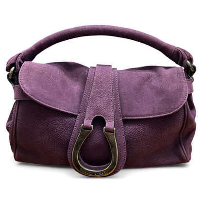 ARMANI Purple Leather Flap Handbag AR16