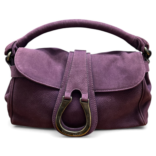 ARMANI Purple Leather Flap Handbag AR16