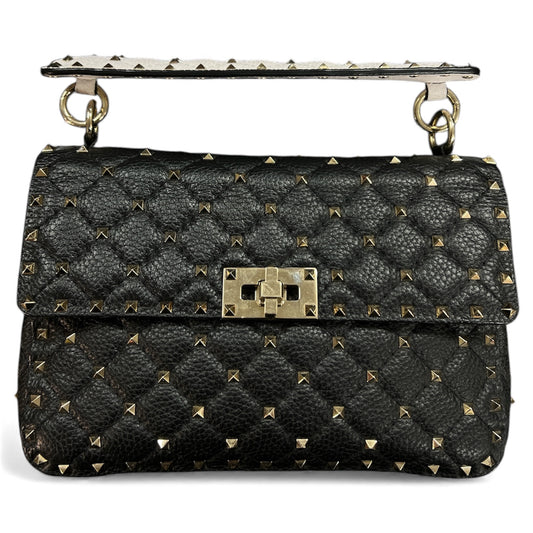 VALENTINO Studded Black Leather Shoulder Bag VA19
