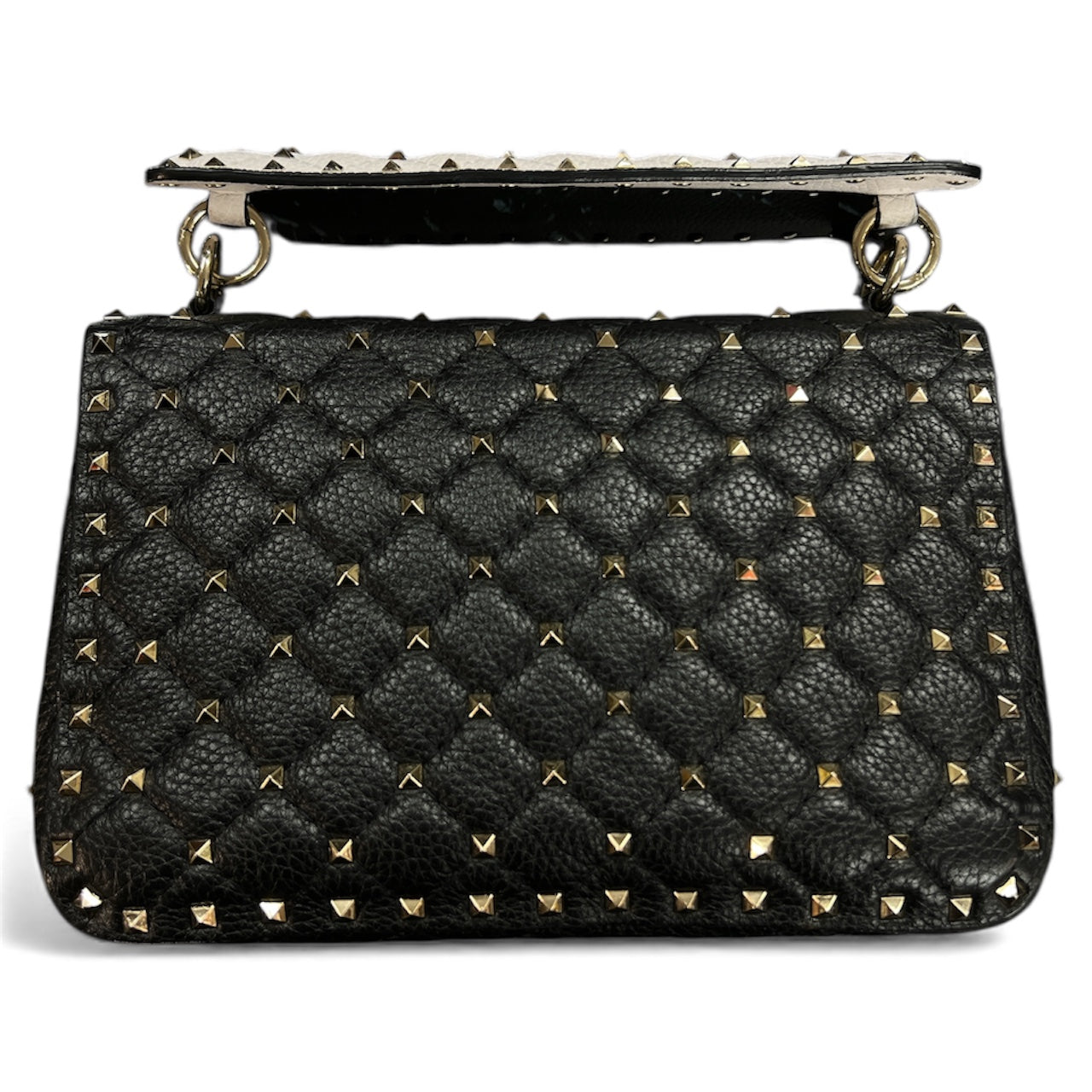 VALENTINO Studded Black Leather Shoulder Bag VA19