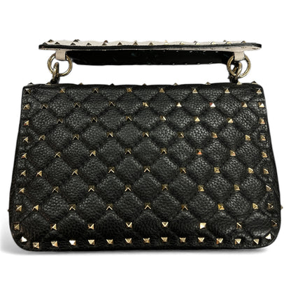 VALENTINO Studded Black Leather Shoulder Bag VA19