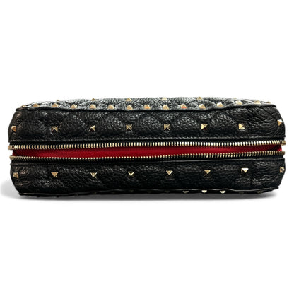 VALENTINO Studded Black Leather Shoulder Bag VA19