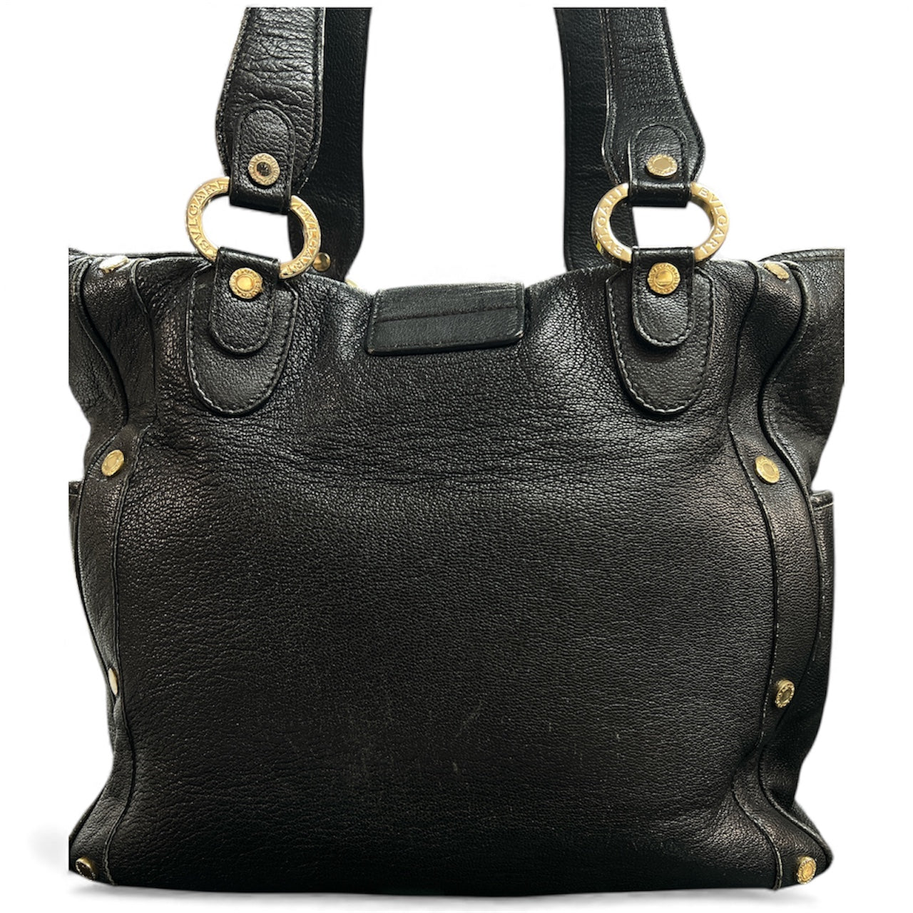 BVLGARI Black Leather Tote Bag BV52