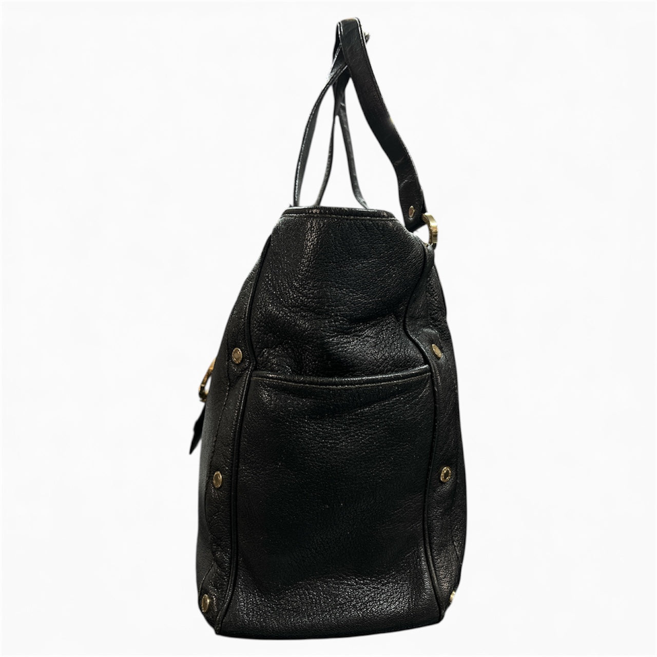 BVLGARI Black Leather Tote Bag BV52