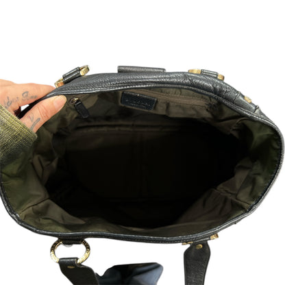 BVLGARI Black Leather Tote Bag BV52