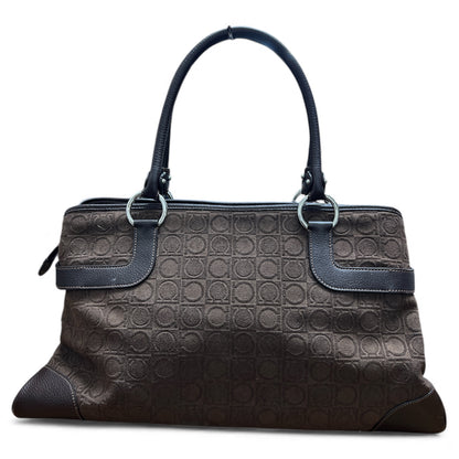 FERRAGAMO Brown Logo Tote Bag Fe302