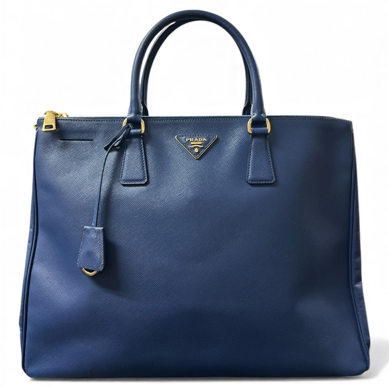 PRADA Navy Leather Tote Bag PR156