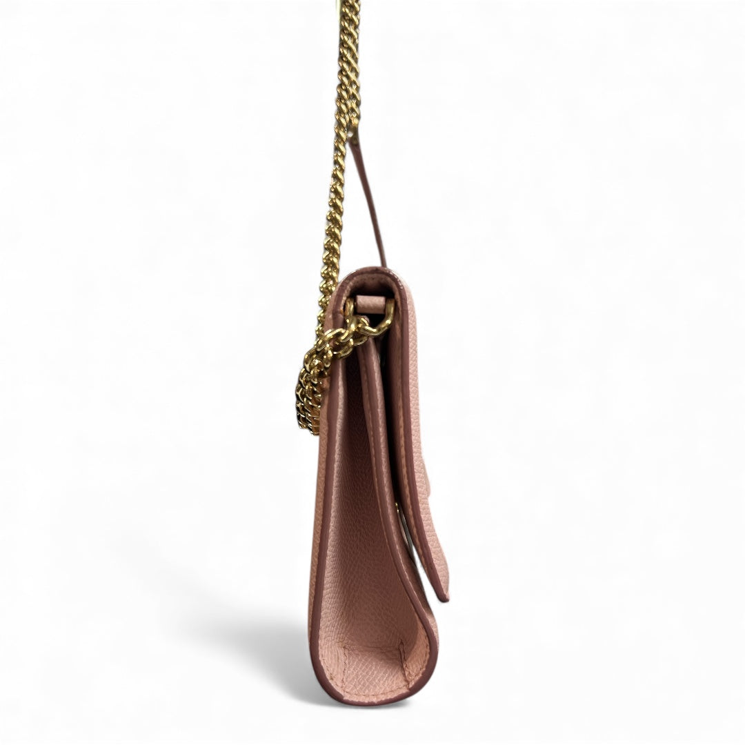 FERRAGAMO Pink Leather Ribbon Clutch Fe338