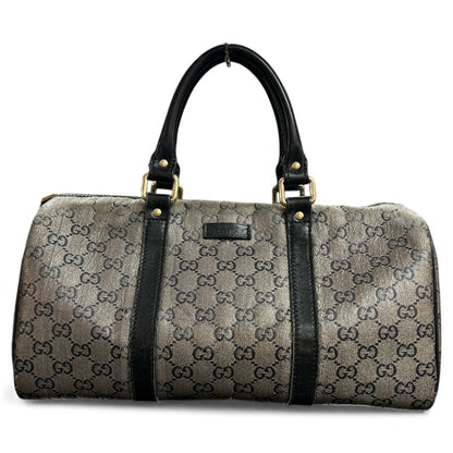 GUCCI Boston Bag GG Pattern Gray/Black GU382