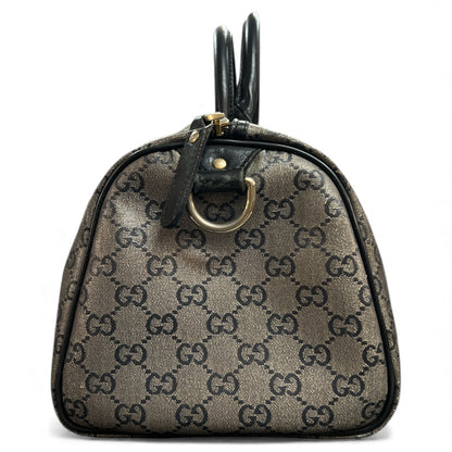 GUCCI Boston Bag GG Pattern Gray/Black GU382