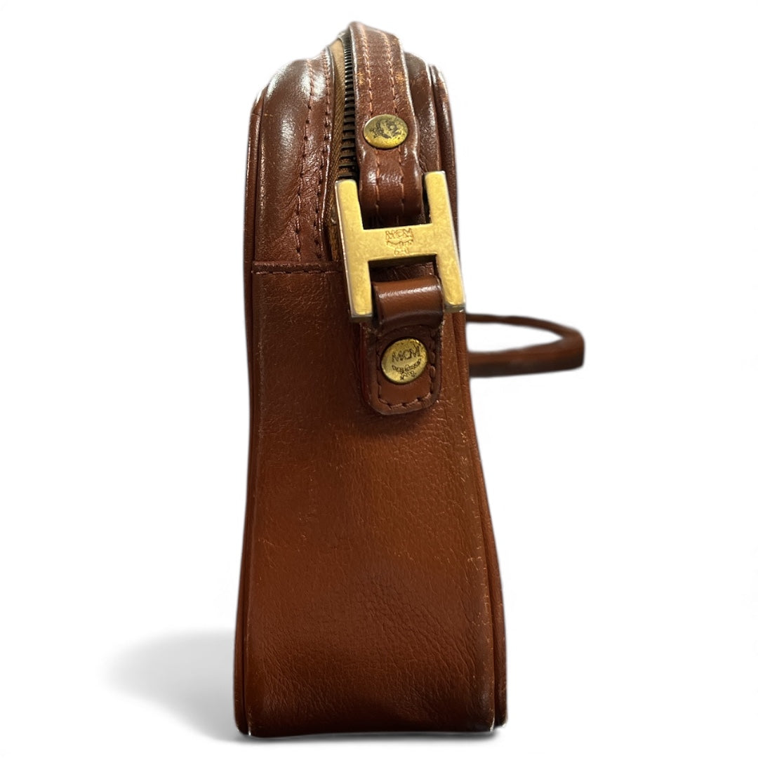 MCM Leather Sacoche Brown MC88