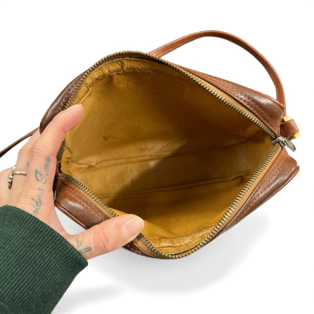 MCM Leather Sacoche Brown MC88