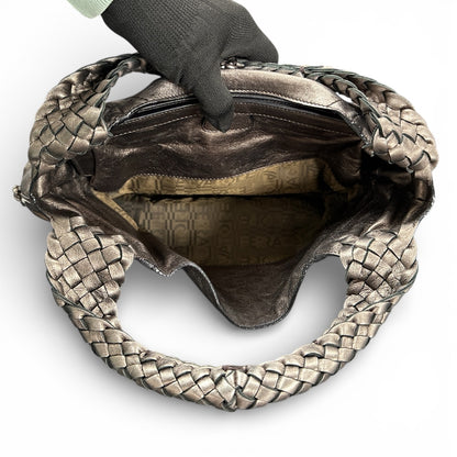 Ferragamo Leather Handbag Medium Size Braided Handle Fe339