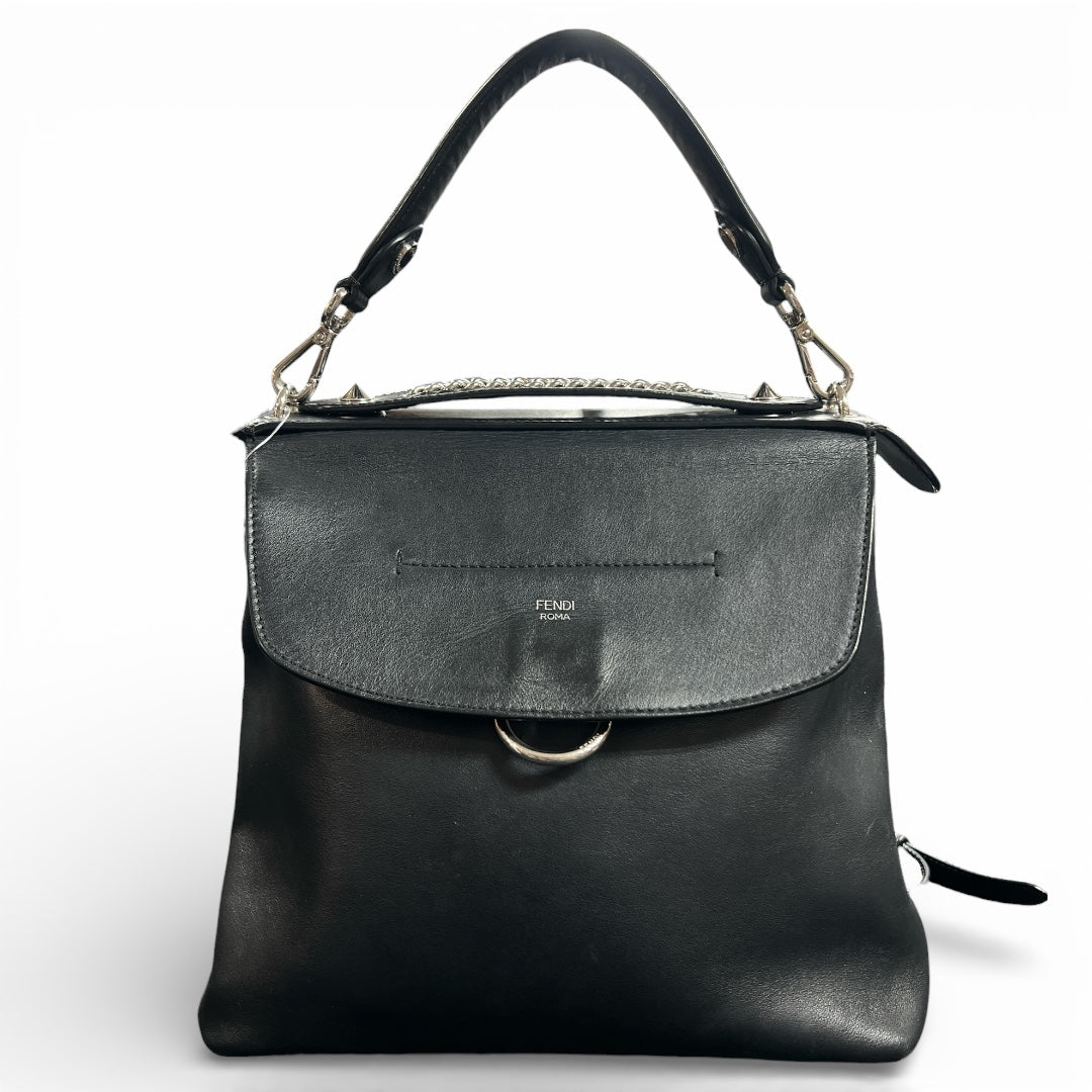 FENDI Black Leather 3-Way Bag FE333