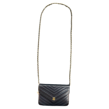 CHANEL Chevron V-Stitch Chain  Shoulder Bag CH2052