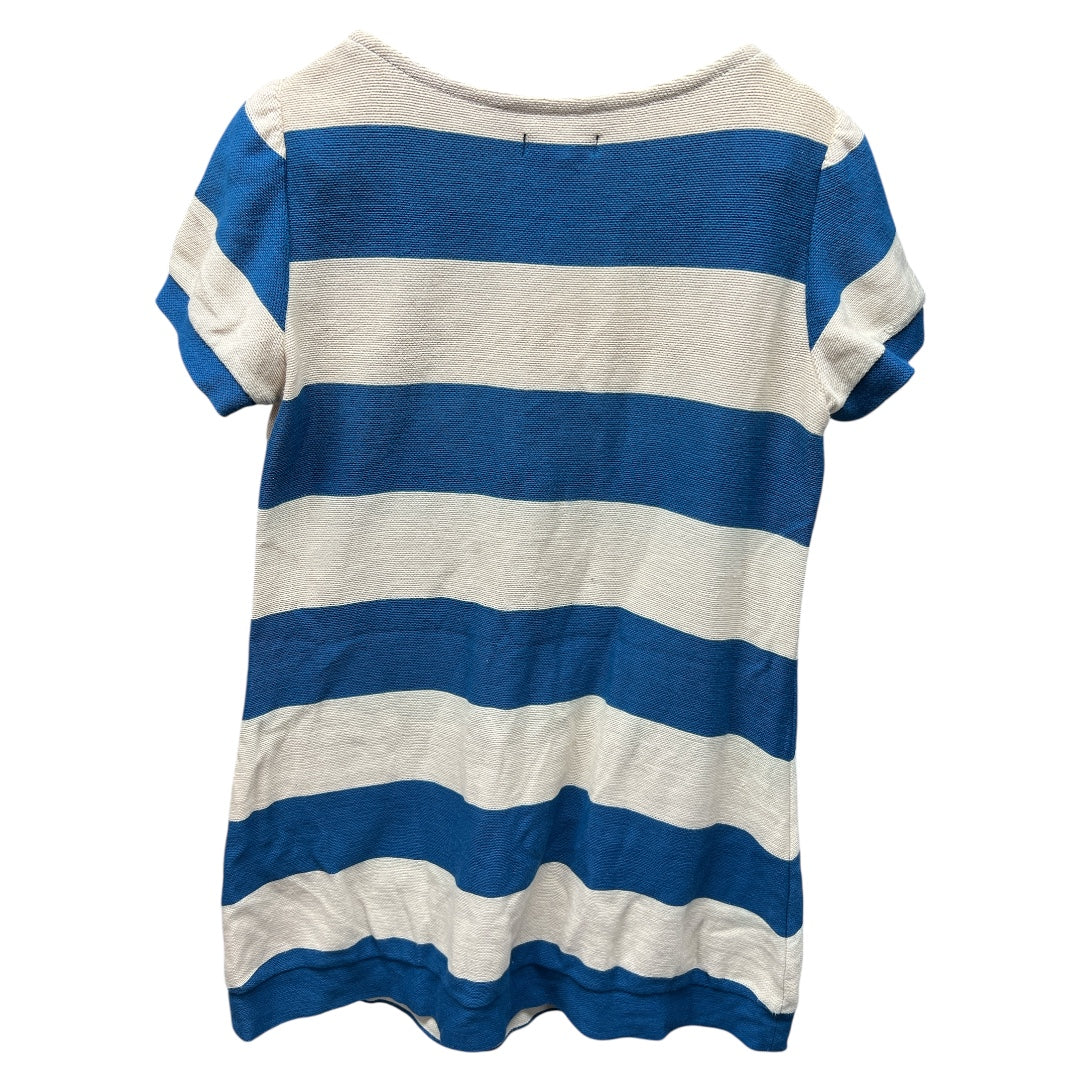 Burberry Blue and White Striped Short-Sleeve Shirt BU1214