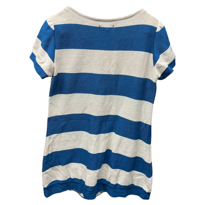 Burberry Blue and White Striped Short-Sleeve Shirt BU1214