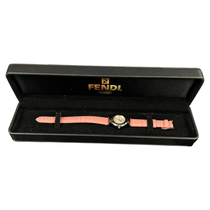 FENDI Pink Leather Quartz Watch ER104