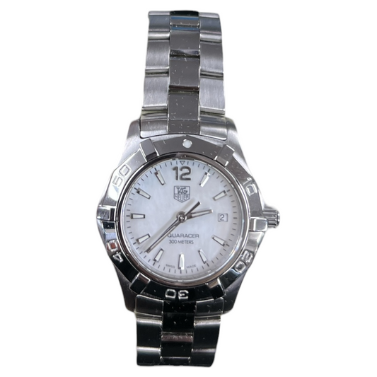 TAG Heuer Aquaracer 300m WAF1414 Stainless Steel Quartz Watch White Shell Dial ER116