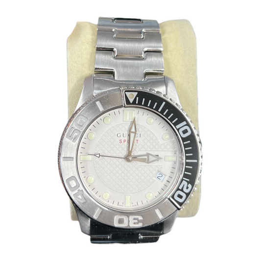 GUCCI Sports 126.2 Stainless Steel Quartz Watch Beige Dial ER119