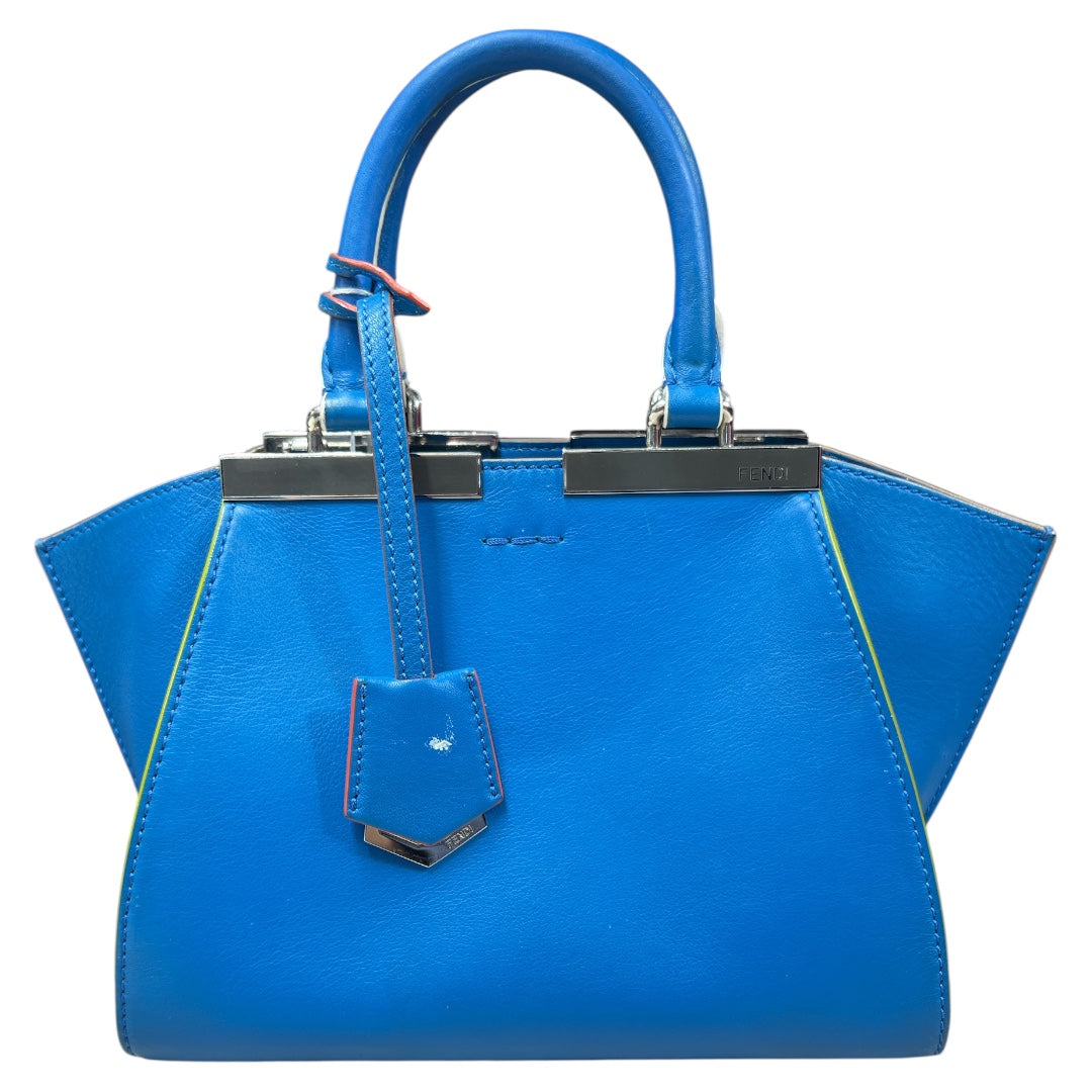 FENDI 3Jours Leather Top Handle Shoulder Bag Blue  FE360