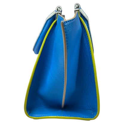 FENDI 3Jours Leather Top Handle Shoulder Bag Blue  FE360