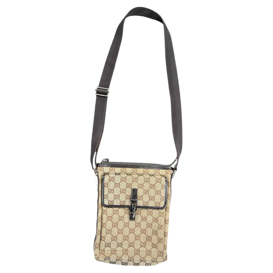 GUCCI GG Canvas Crossbody Shoulder Bag Beige  GU560
