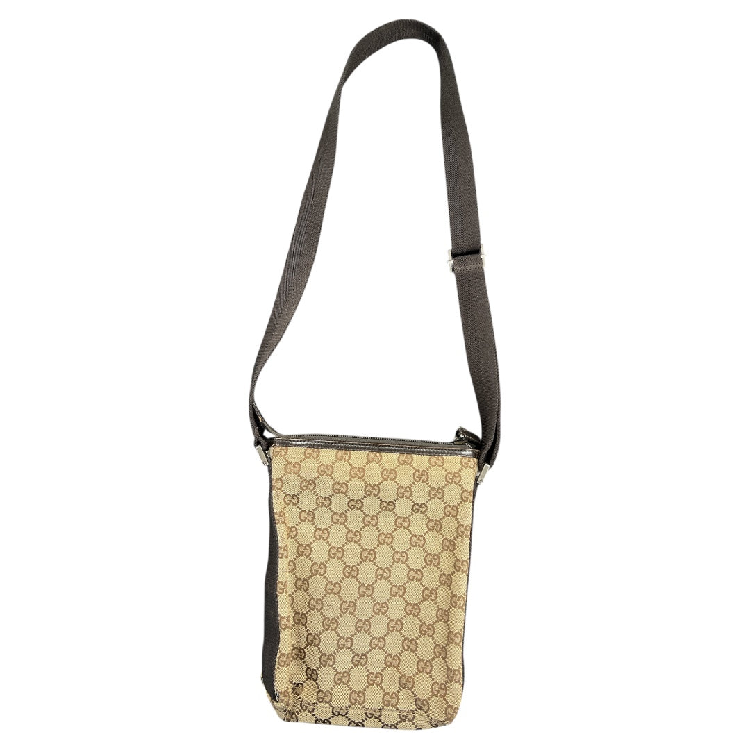 GUCCI GG Canvas Crossbody Shoulder Bag Beige  GU560
