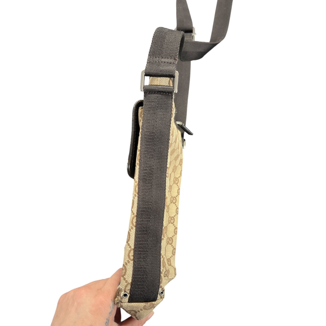 GUCCI GG Canvas Crossbody Shoulder Bag Beige  GU560