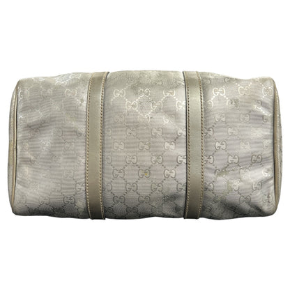GUCCI GG Nylon Boston Hand Bag Silver  GU562