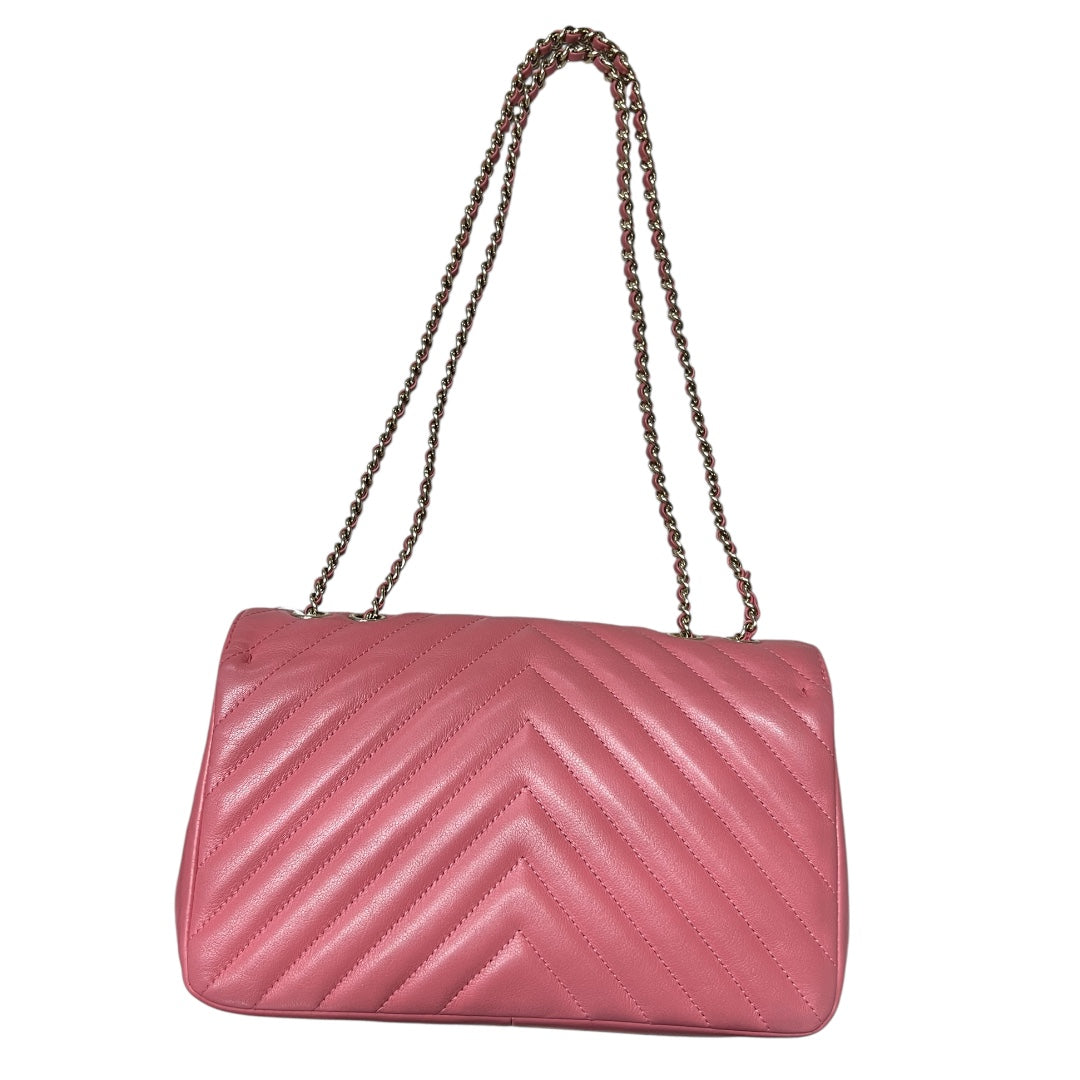 CHANEL Chevron V Stitch Chain Shoulder Bag Pink  CH2092