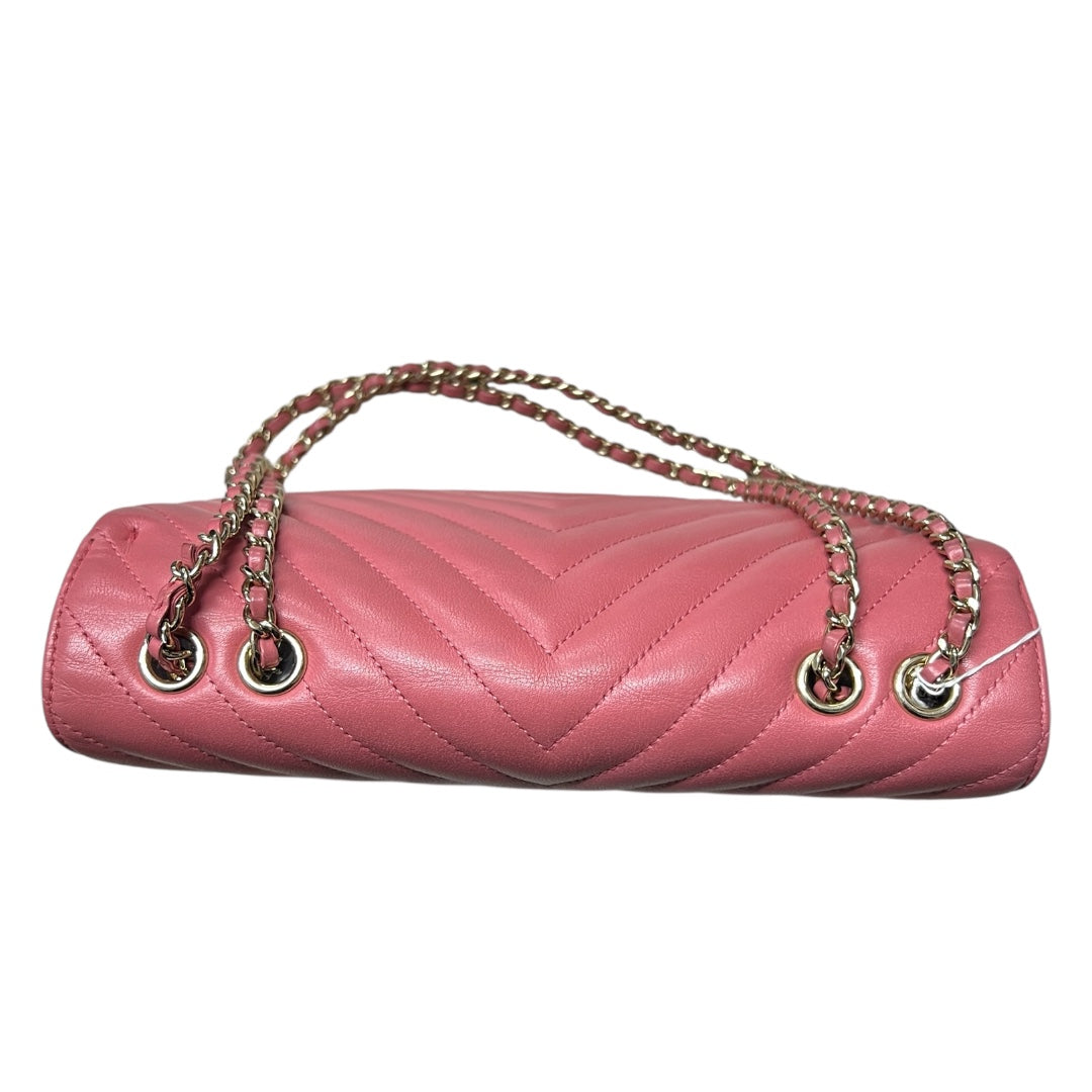 CHANEL Chevron V Stitch Chain Shoulder Bag Pink  CH2092