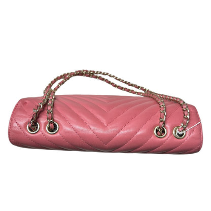 CHANEL Chevron V Stitch Chain Shoulder Bag Pink  CH2092