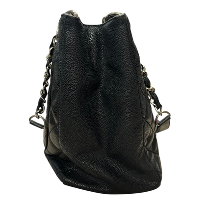 CHANEL GST Grand Shopping Tote Matelasse Caviar Skin Chain Tote Bag Black  CH2094