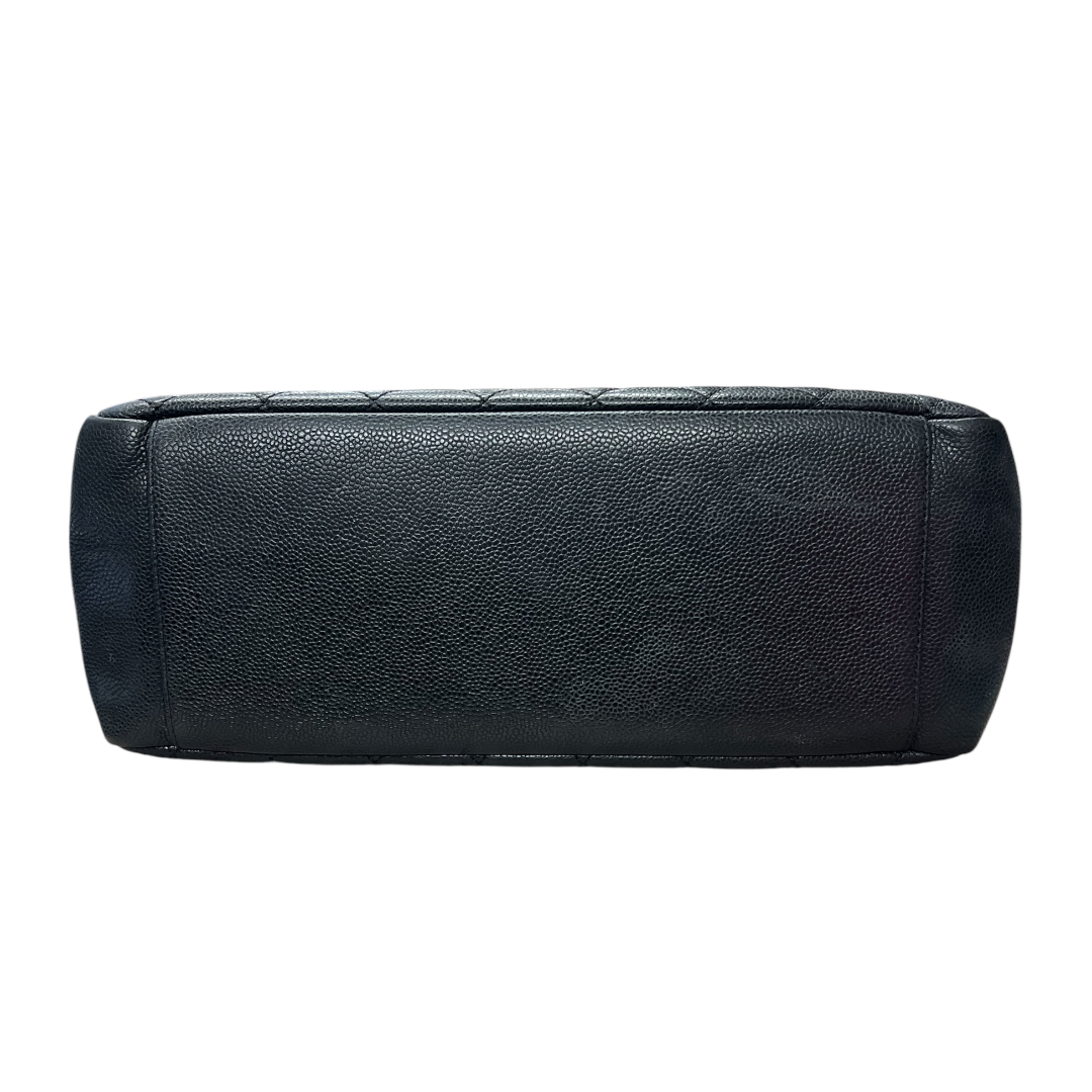 CHANEL GST Grand Shopping Tote Matelasse Caviar Skin Chain Tote Bag Black  CH2094