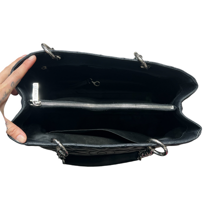 CHANEL GST Grand Shopping Tote Matelasse Caviar Skin Chain Tote Bag Black  CH2094