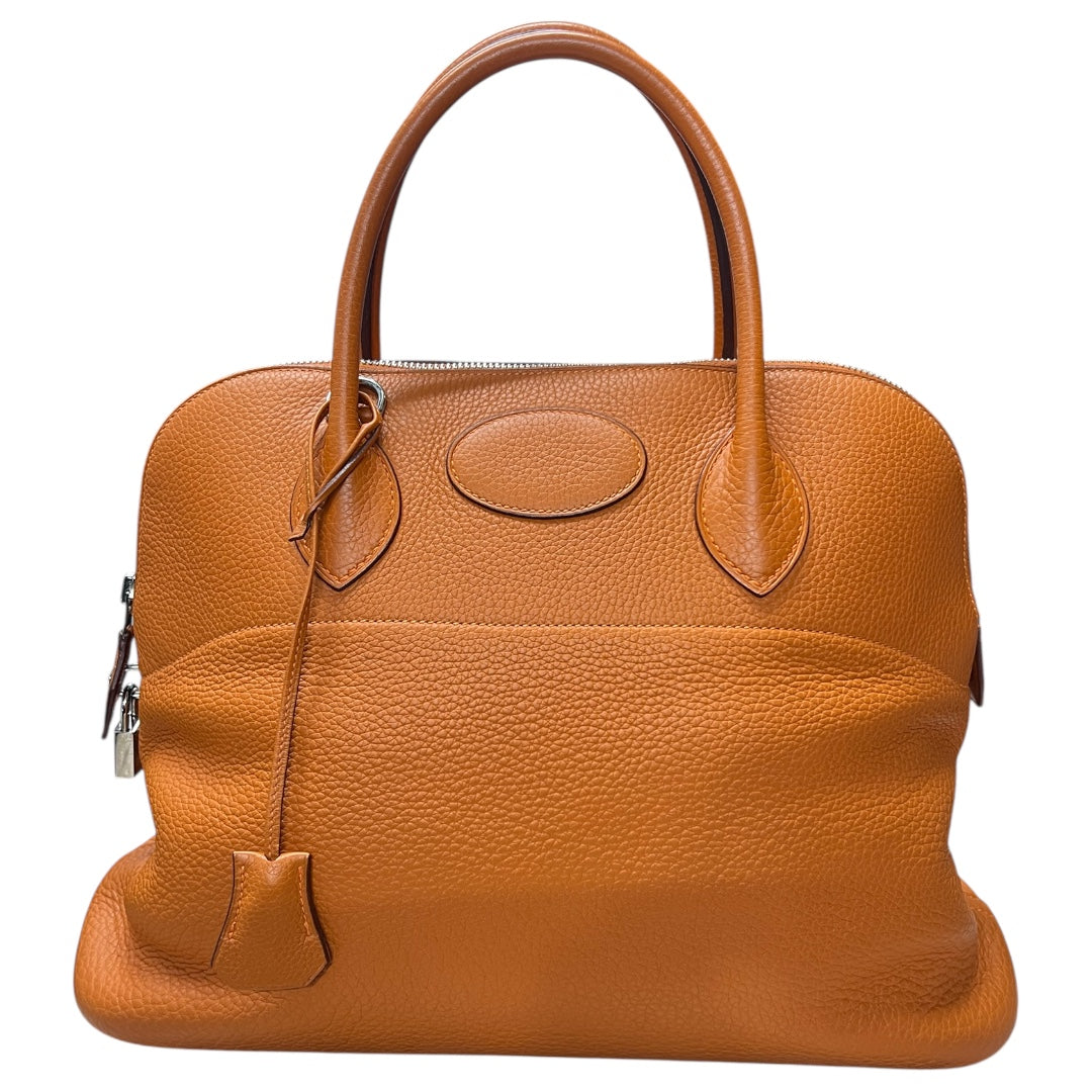 HERMES Bolide 31 Orange Taurillon Leather Gold Hardware Handbag  HE434